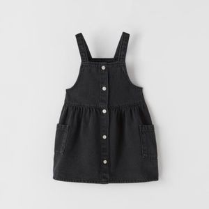 Zara toddler 4-5 black pinafore jumper denim dress